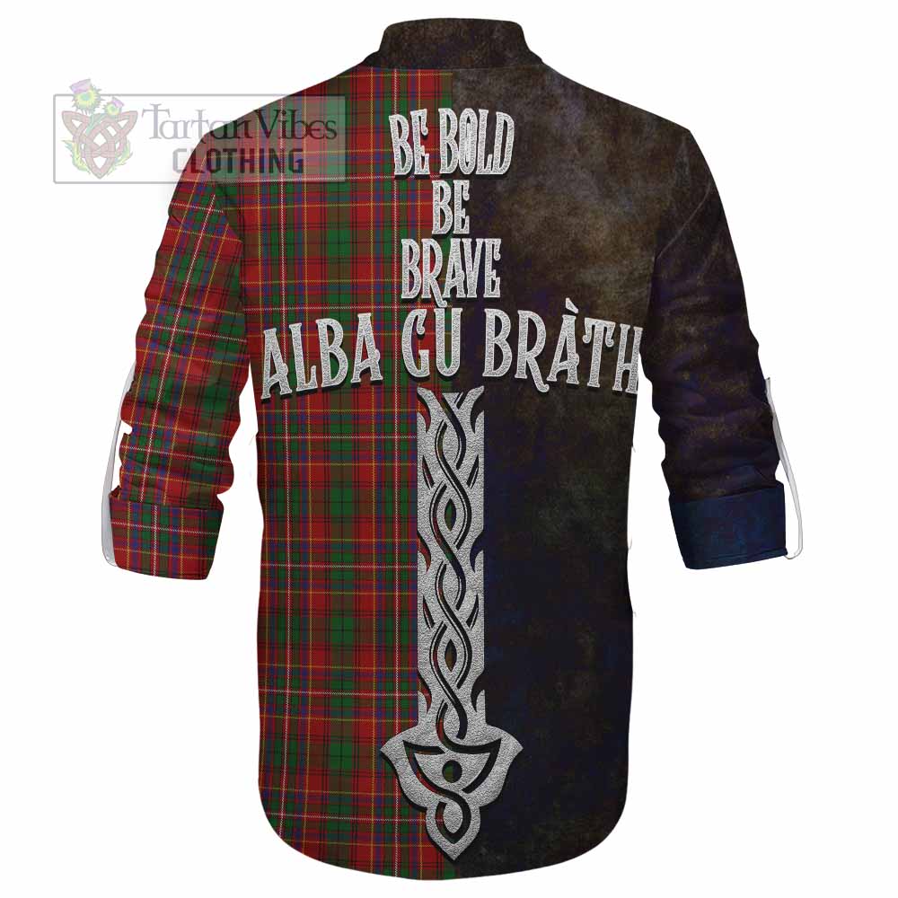 Tartan Vibes Clothing Innes Tartan Family Crest Ghillie Kilt Shirt Alba Gu Brath Be Brave Lion Ancient Style