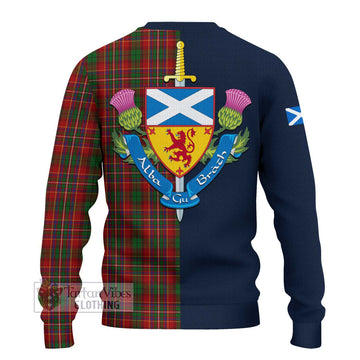 Tartan Vibes Clothing Innes Tartan Knitted Sweater with Scottish Lion Royal Arm Half Style