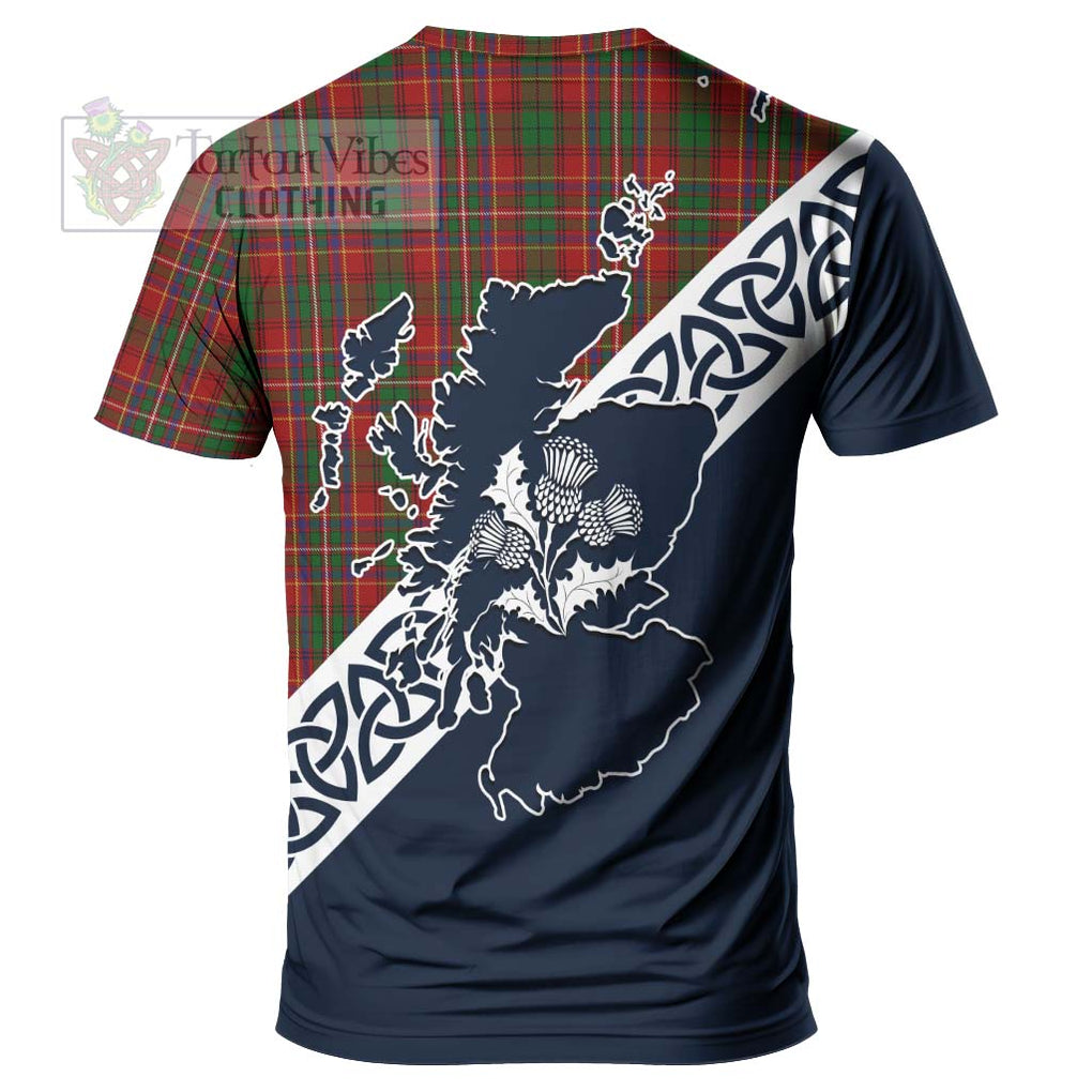 Innes Tartan T-Shirt Featuring Thistle and Scotland Map - Tartanvibesclothing Store