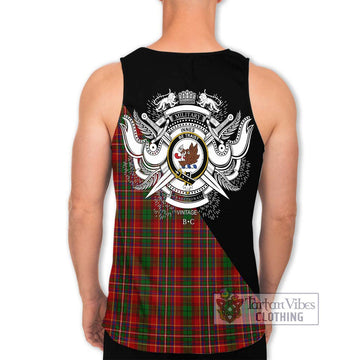 Innes Tartan Men's Tank Top with Family Crest and Military Logo Style - Tartanvibesclothing Shop