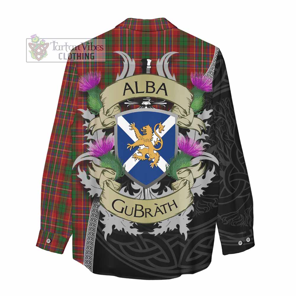 Tartan Vibes Clothing Innes Tartan Family Crest Women's Casual Shirt Lion Rampant Royal Thistle Shield Celtic Inspired