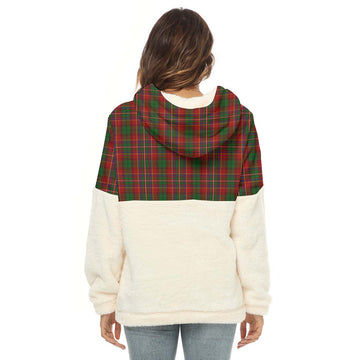 Innes Tartan Women's Borg Fleece Hoodie With Half Zip - Tartan Vibes Clothing
