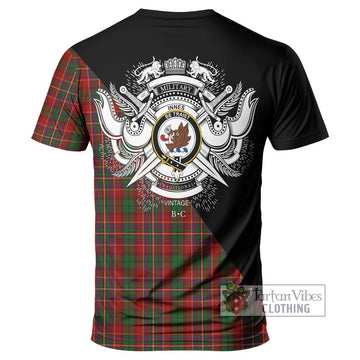 Innes Tartan T-Shirt with Family Crest and Military Logo Style - Tartan Vibes Clothing