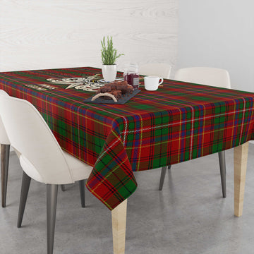 Tartan Vibes Clothing Innes Tartan Tablecloth with Clan Crest and the Golden Sword of Courageous Legacy