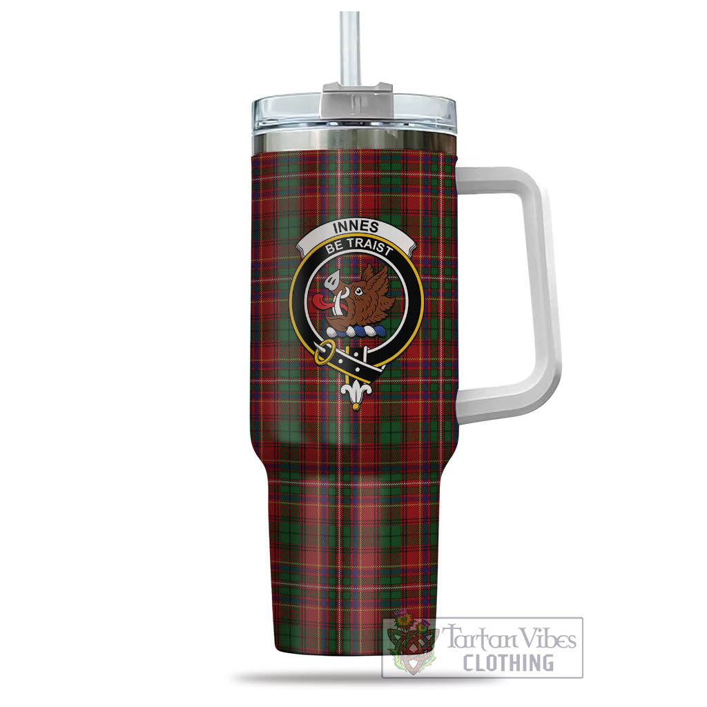 Tartan Vibes Clothing Innes Tartan and Family Crest Tumbler with Handle