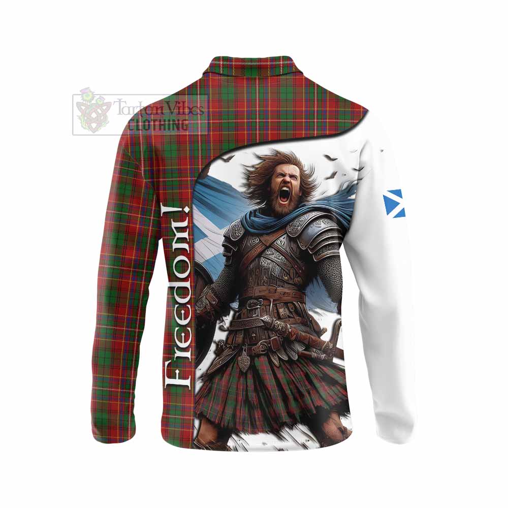 Tartan Vibes Clothing Innes Crest Tartan Long Sleeve Polo Shirt Inspired by the Freedom of Scottish Warrior