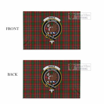 Tartan Vibes Clothing Innes Tartan House Flag with Family Crest