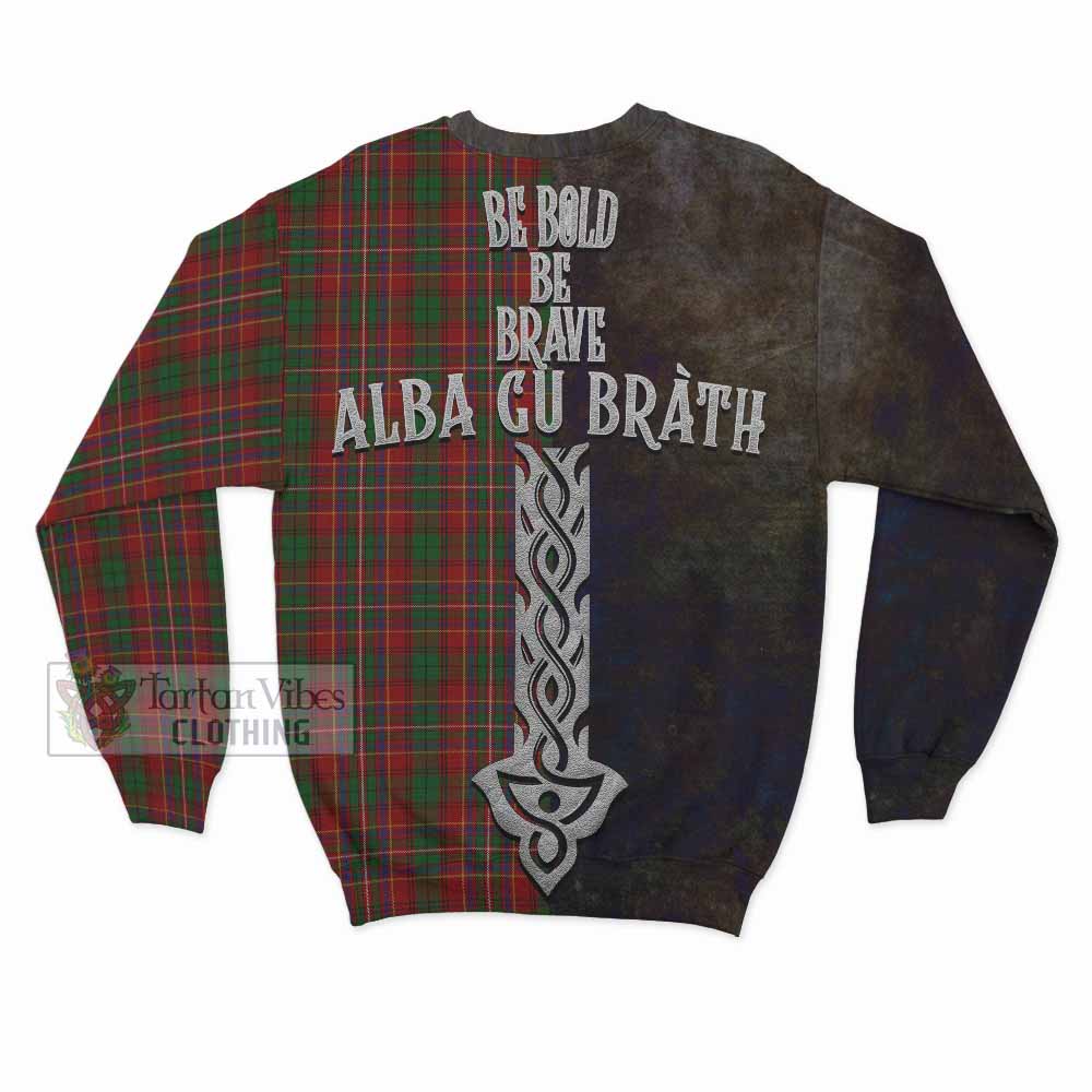 Tartan Vibes Clothing Innes Tartan Family Crest Sweatshirt Alba Gu Brath Be Brave Lion Ancient Style
