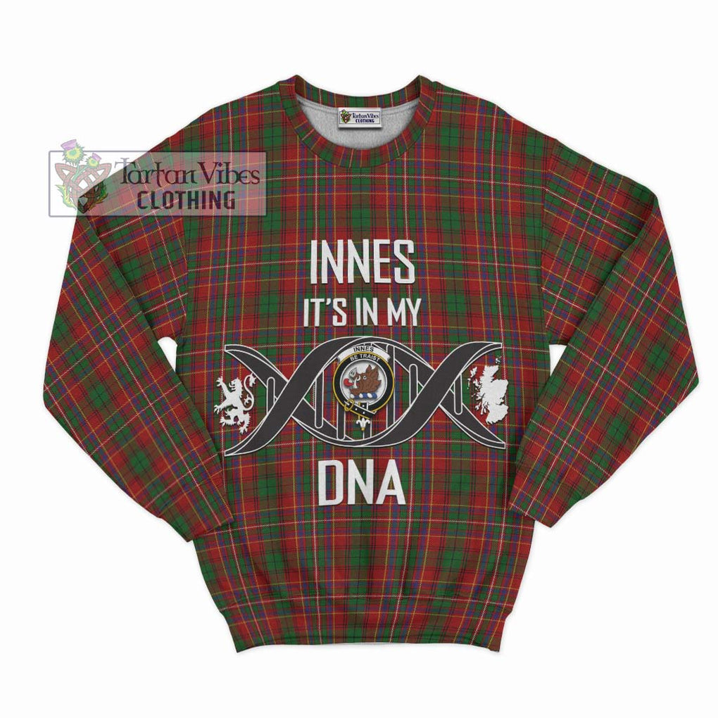 Innes Tartan Sweatshirt with Family Crest DNA In Me Style - Tartanvibesclothing Shop