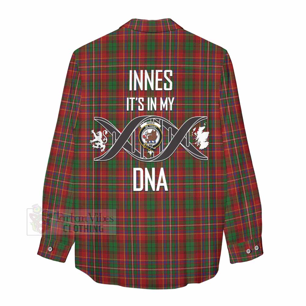 Tartan Vibes Clothing Innes Tartan Women's Casual Shirt with Family Crest DNA In Me Style