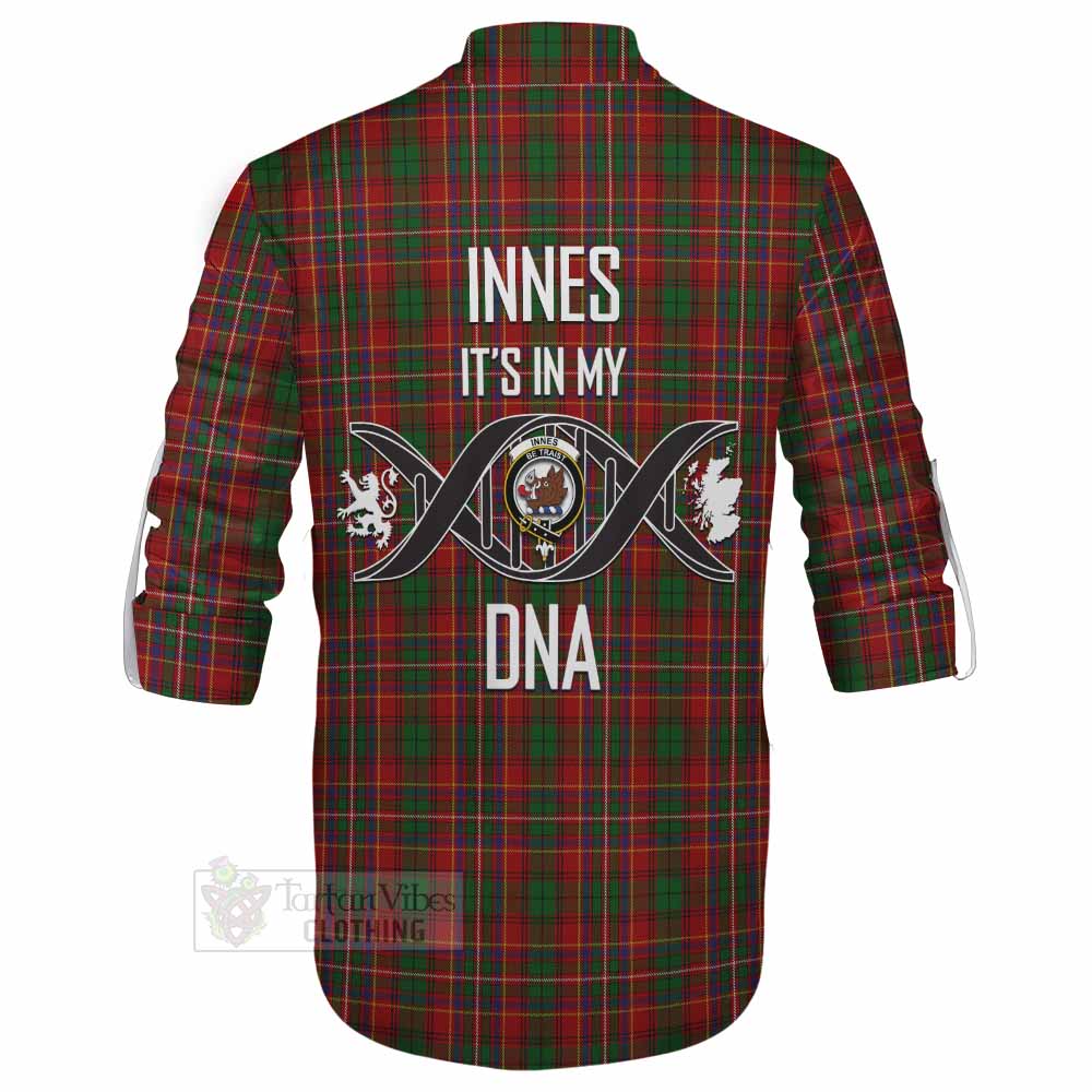 Tartan Vibes Clothing Innes Tartan Ghillie Kilt Shirt with Family Crest DNA In Me Style