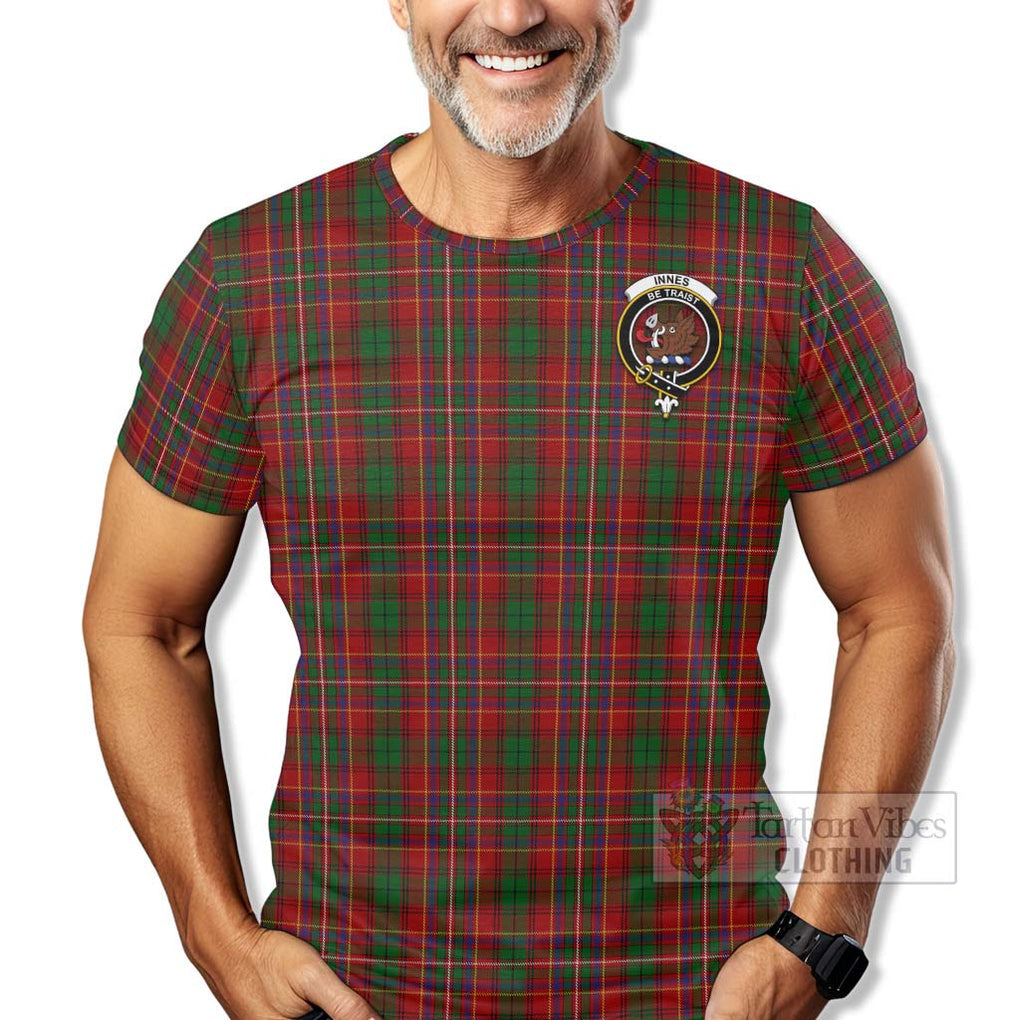 Innes Tartan T-Shirt with Family Crest Celtic Skull Style - Tartan Vibes Clothing