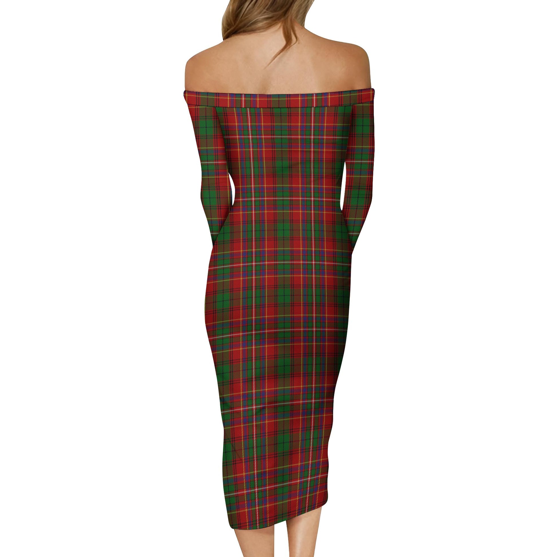 Innes Tartan Off Shoulder Lady Dress - Tartanvibesclothing