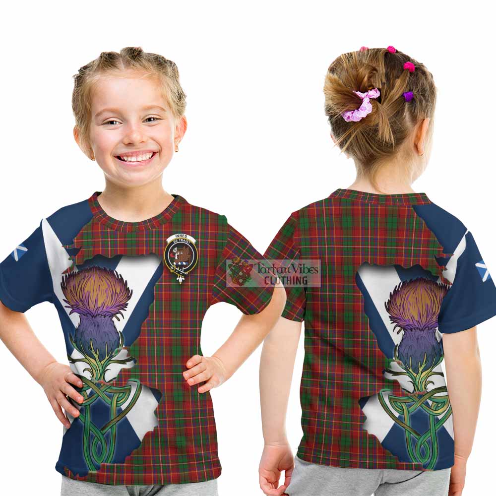 Tartan Vibes Clothing Innes Tartan Family Crest Kid T-Shirt Scottish Thistle Celtic Inspired