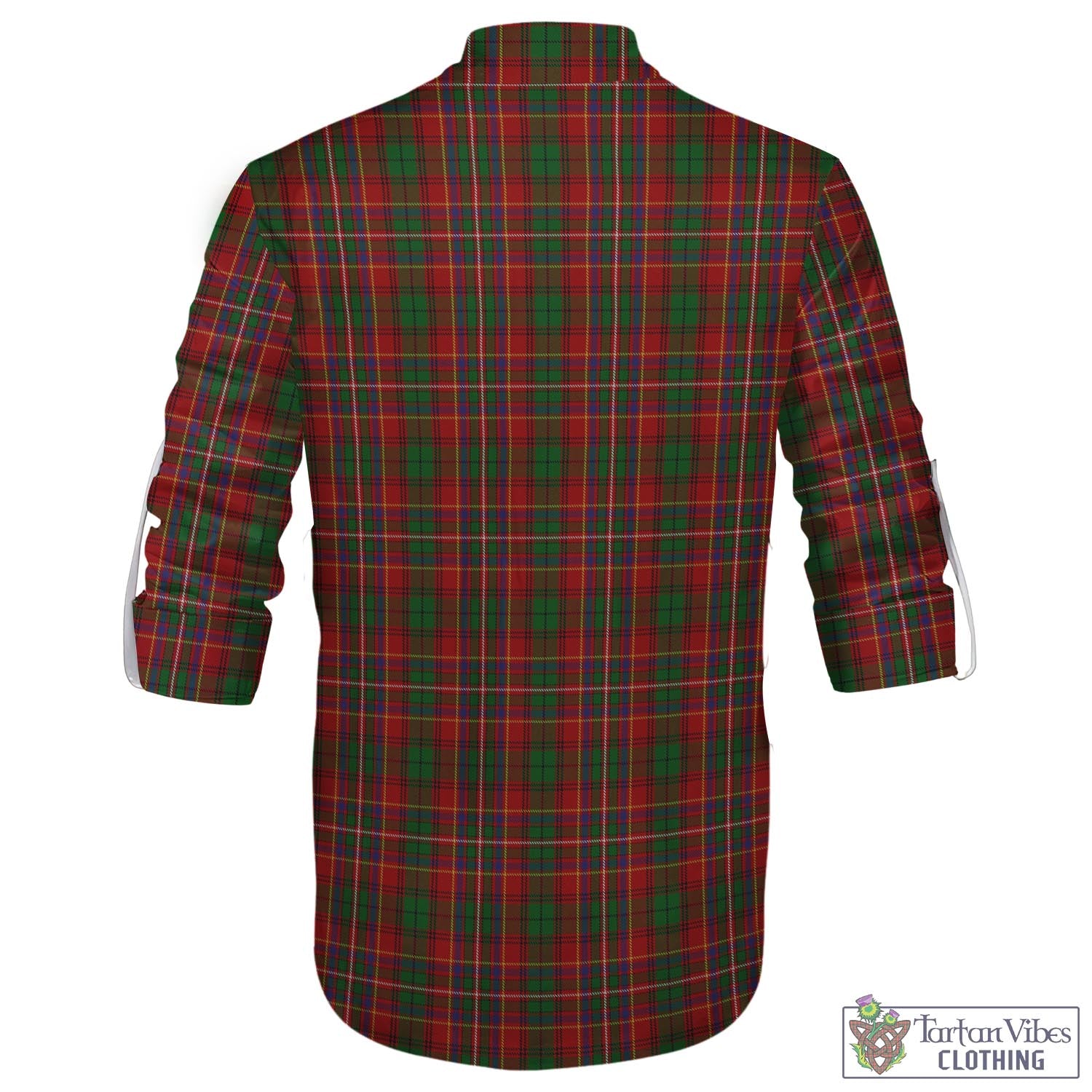 Tartan Vibes Clothing Innes Tartan Men's Scottish Traditional Jacobite Ghillie Kilt Shirt with Family Crest