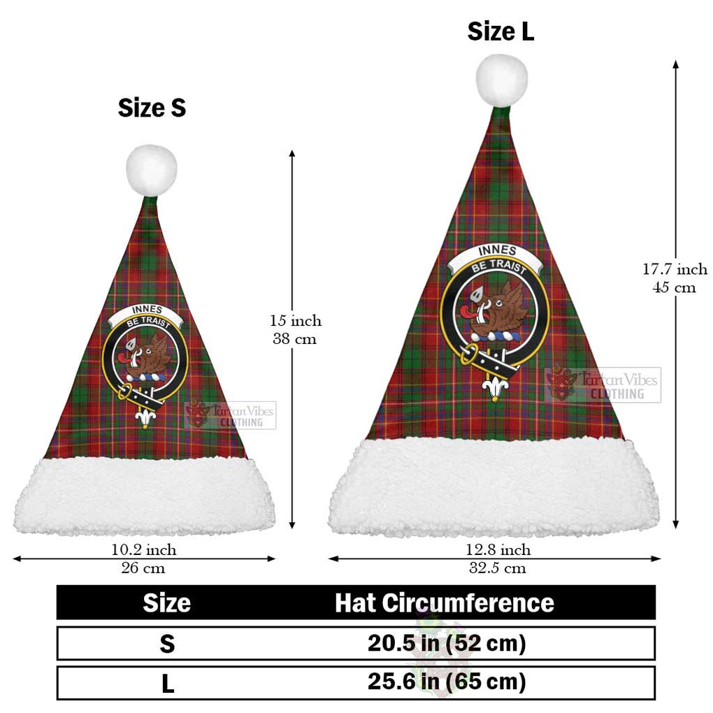Tartan Vibes Clothing Innes Tartan Christmas Santa Hats with Family Crest