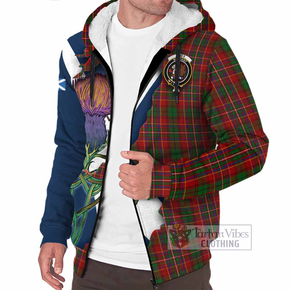 Tartan Vibes Clothing Innes Tartan Family Crest Sherpa Hoodie Scottish Thistle Celtic Inspired