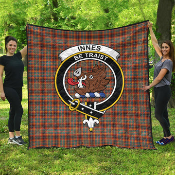 innes-ancient-tartan-quilt-with-family-crest