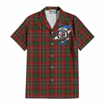 Innes Clan Crest In Me Tartan Cotton Hawaiian Shirt Scotland Flag Style