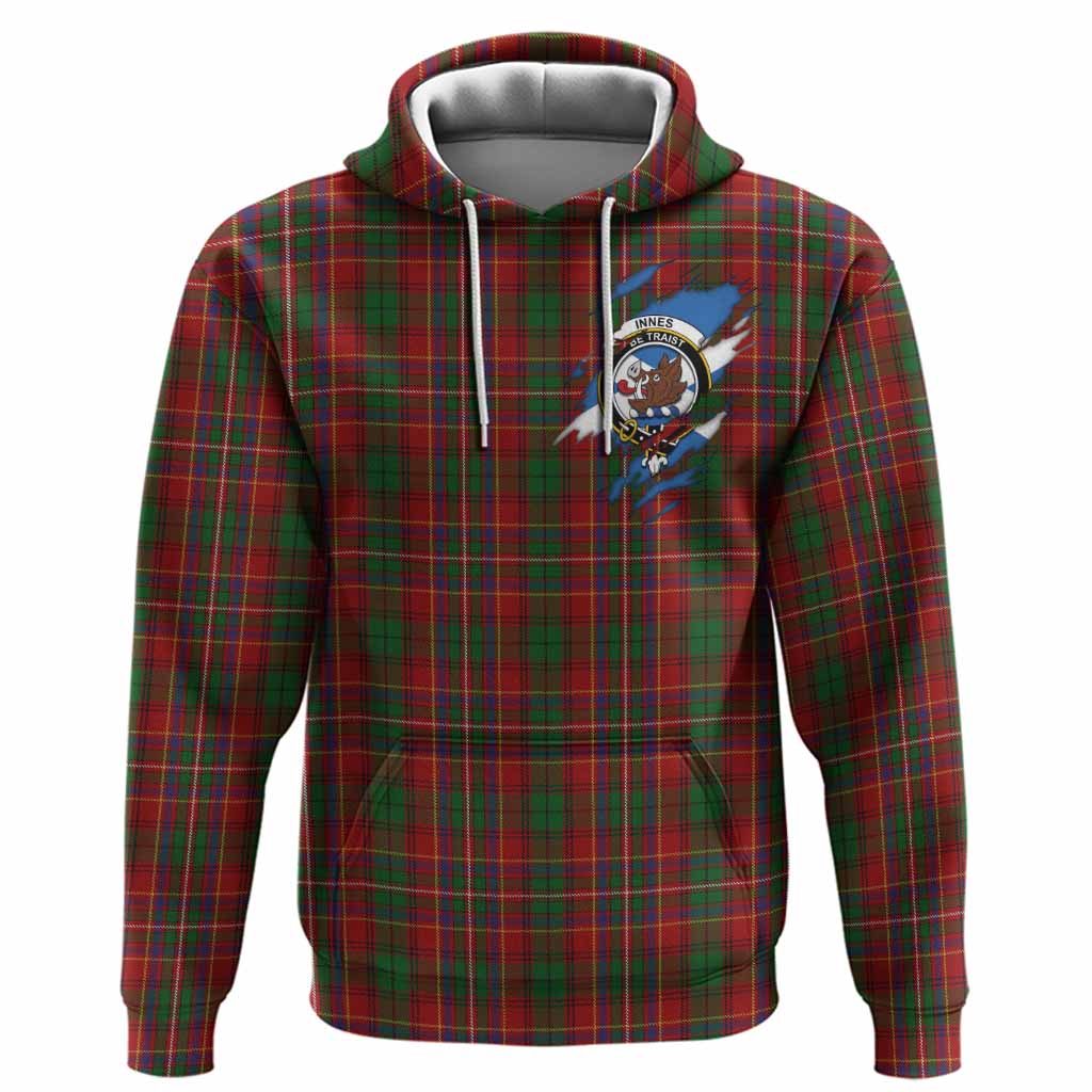 Innes Clan Crest In Me Tartan Hoodie Scotland Flag Style