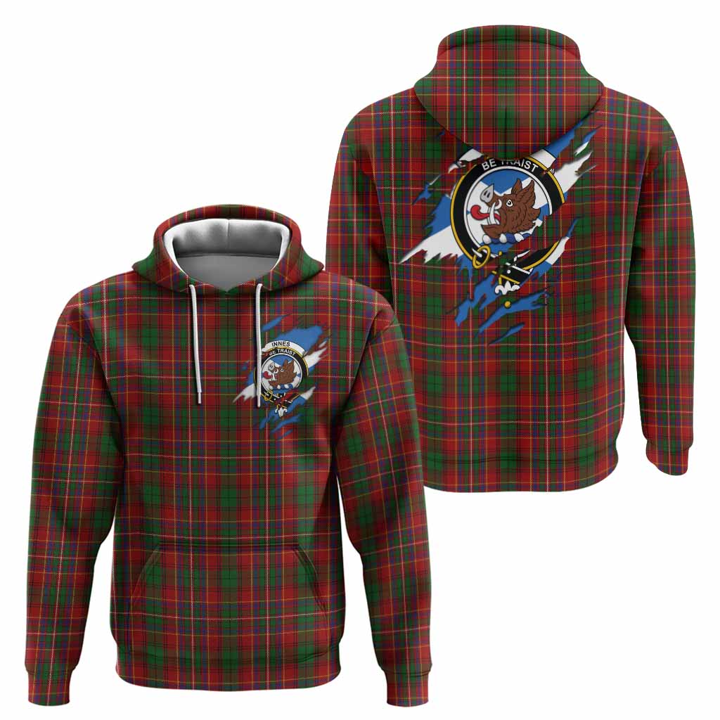 Innes Clan Crest In Me Tartan Hoodie Scotland Flag Style