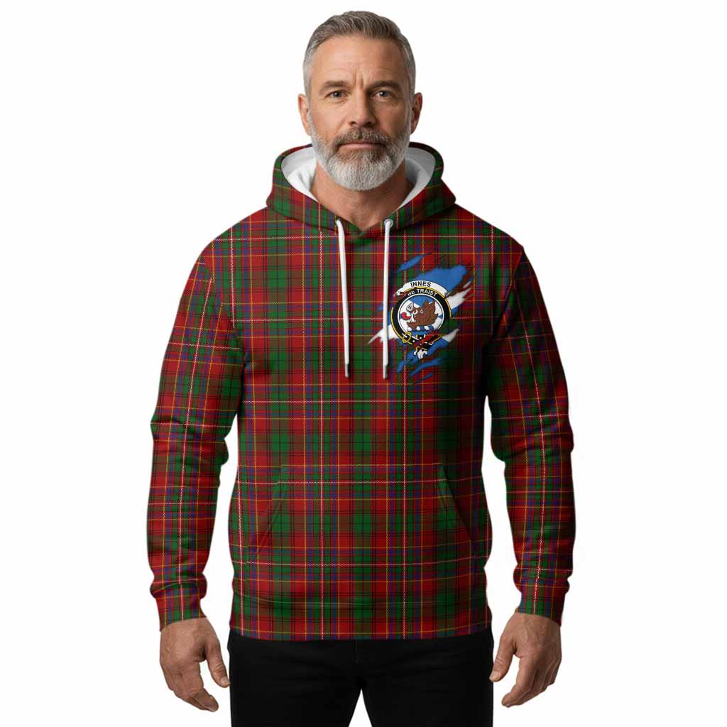 Innes Clan Crest In Me Tartan Hoodie Scotland Flag Style