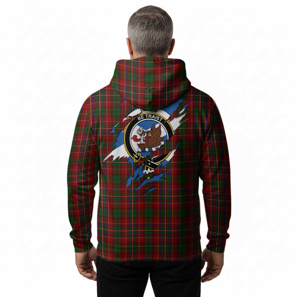 Innes Clan Crest In Me Tartan Hoodie Scotland Flag Style