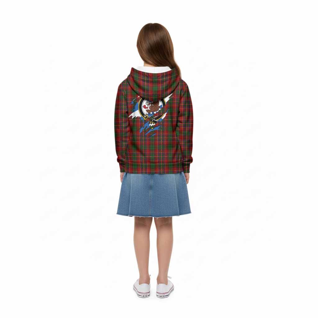 Innes Clan Crest In Me Tartan Kid Hoodie Scotland Flag Style