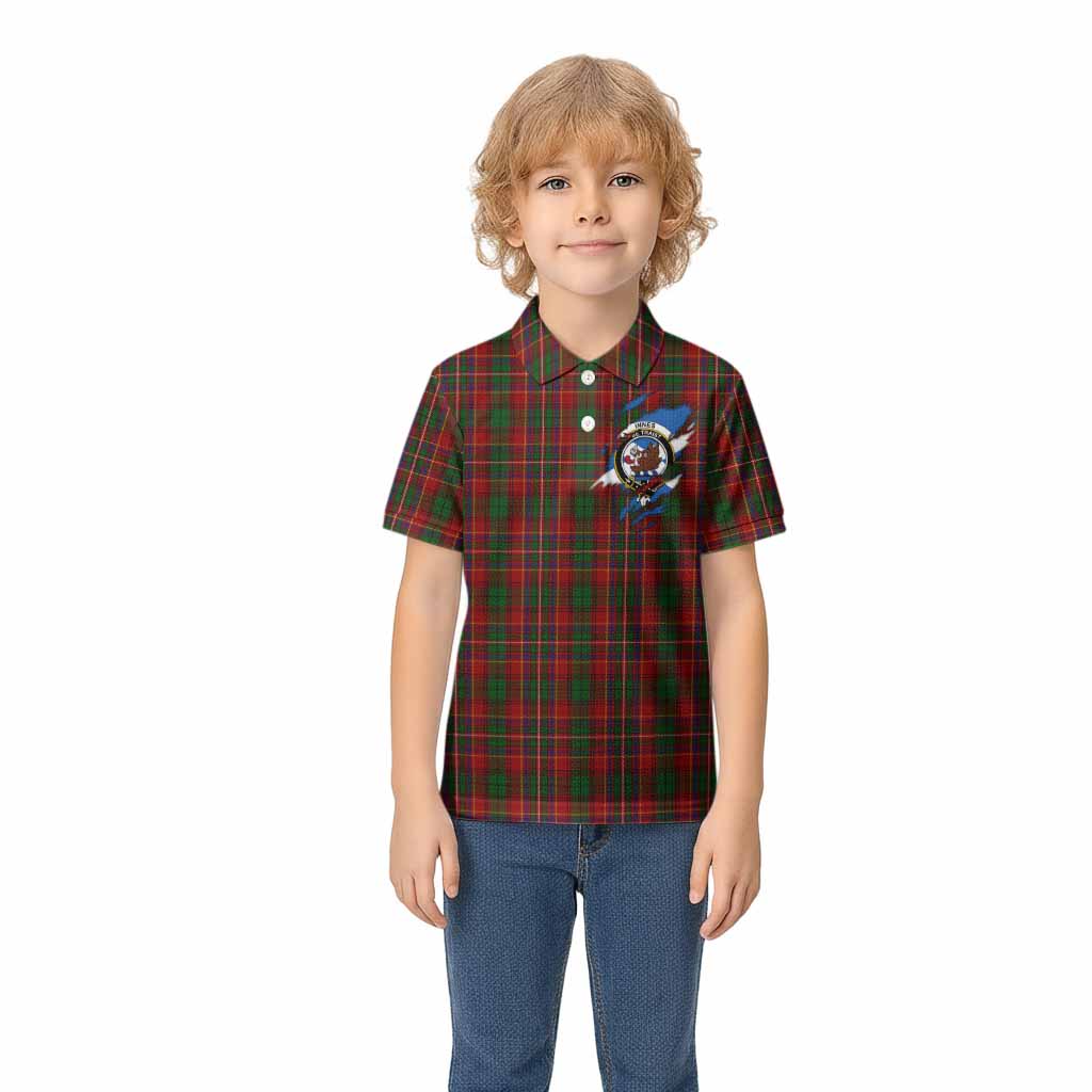 Innes Clan Crest In Me Tartan Kid Polo Shirt Scotland Flag Style