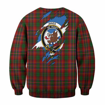 Innes Clan Crest In Me Tartan Sweatshirt Scotland Flag Style