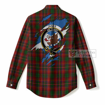Innes Clan Crest In Me Tartan Women Casual Shirt Scotland Flag Style