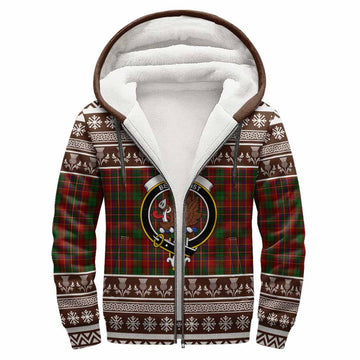 Innes Clan Tartan Christmas Fleece Hoodie with Family Crest