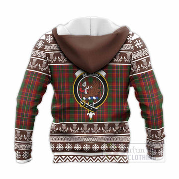 Innes Clan Tartan Christmas Knitted Hoodie with Family Crest