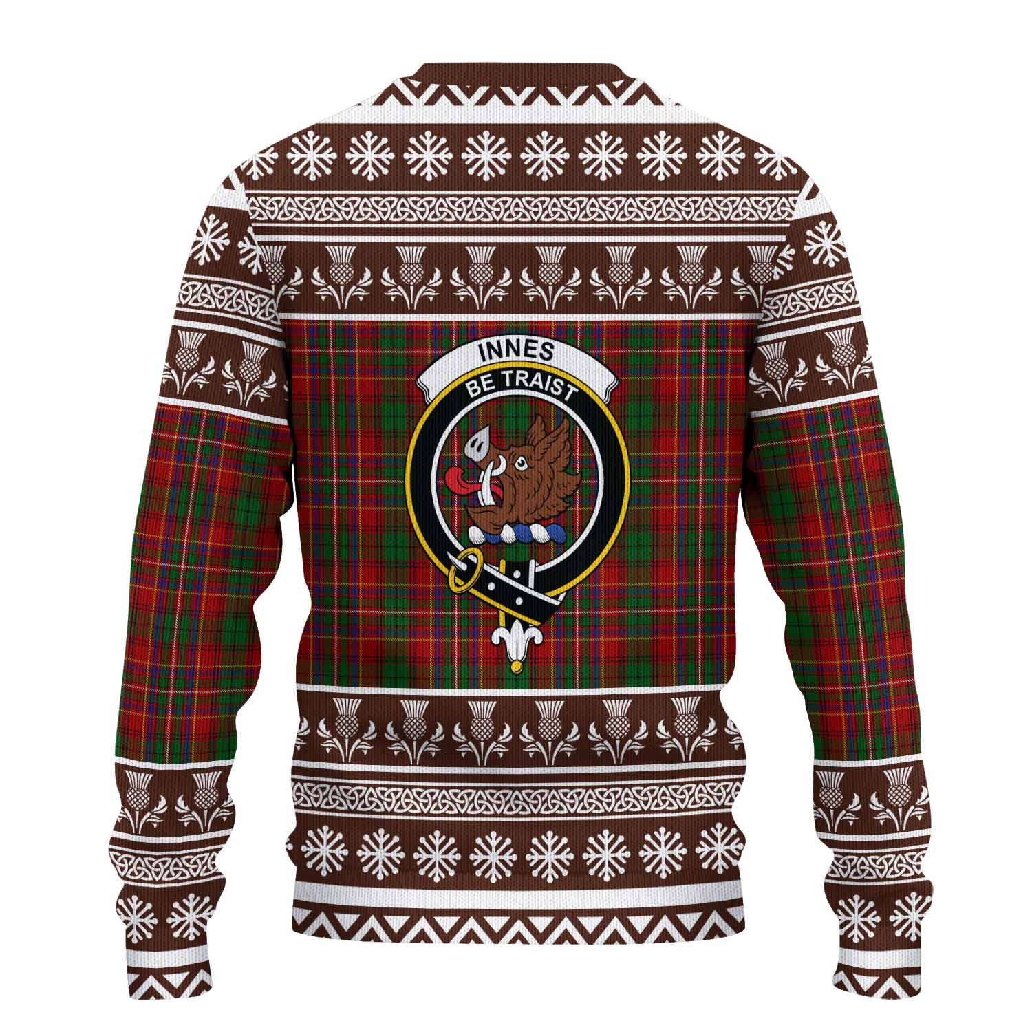Innes Clan Tartan Christmas Ugly Sweater with Family Crest - Tartan Vibes Clothing