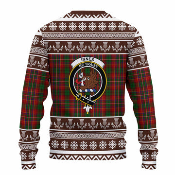 Innes Clan Tartan Christmas Ugly Sweater with Family Crest