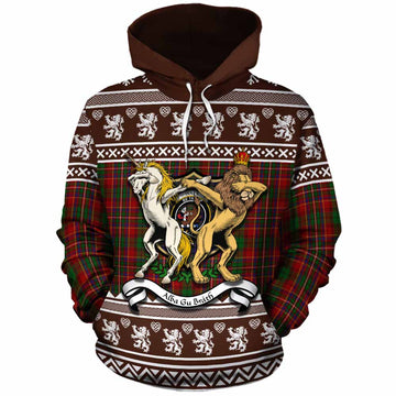 Innes Clan Tartan Crest Christmas Cotton Hoodie Coat of Arms Funny Style