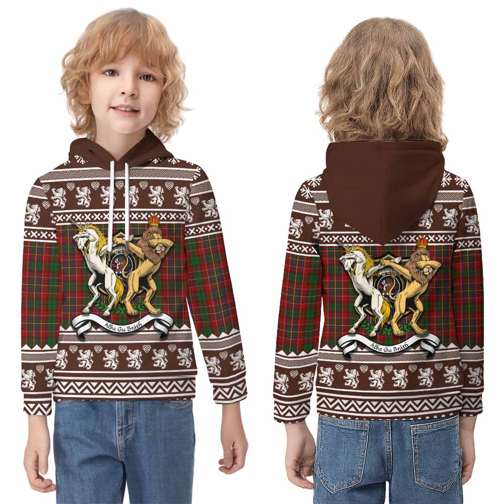 Innes Clan Tartan Crest Christmas Kid Hoodie Coat of Arms Funny Style - Tartan Vibes Clothing