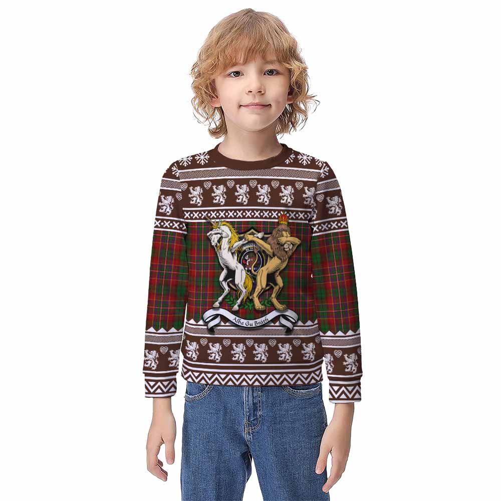 Innes Clan Tartan Crest Christmas Kid Ugly Sweatshirt Coat of Arms Funny Style - Tartan Vibes Clothing