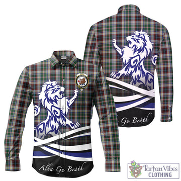 Innes Dress Tartan Long Sleeve Button Up Shirt with Alba Gu Brath Regal Lion Emblem