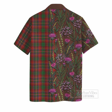 Innes Family Crest Tartan Hawaiian Shirt Scottish Thistle Flower Pattern Half Style - Tartan Vibes Clothing