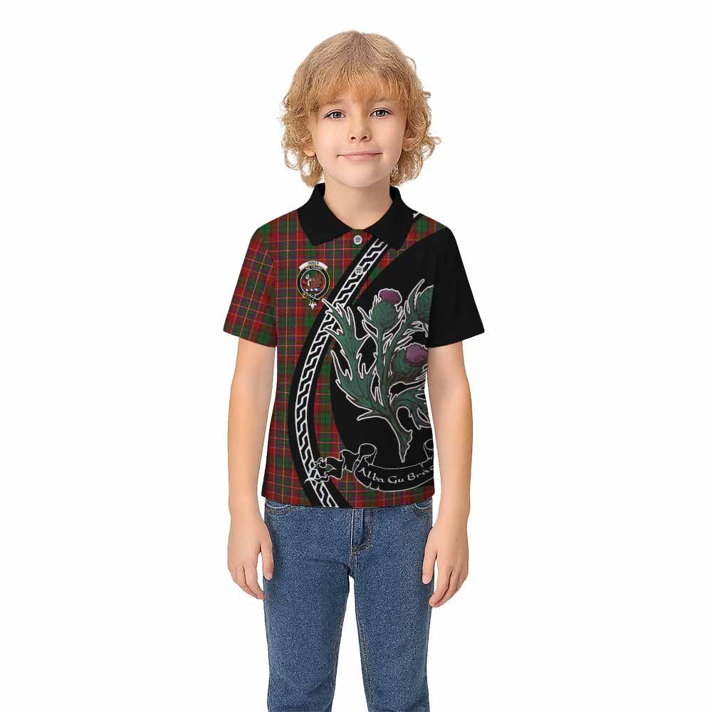Innes Family Crest Tartan Kid Polo Shirt Alba Thistle Inspired - Tartan Vibes Clothing