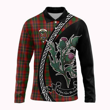 Innes Family Crest Tartan Long Sleeve Polo Shirt Alba Thistle Inspired