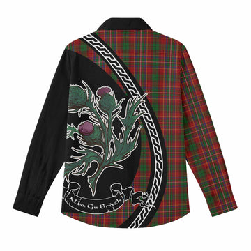 Innes Family Crest Tartan Women Casual Shirt Alba Thistle Inspired