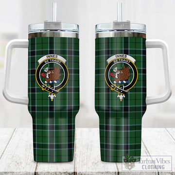 Innes Hunting Tartan and Family Crest Tumbler with Handle