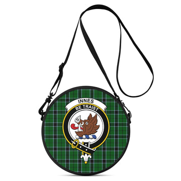 Innes Hunting Tartan Round Satchel Bags with Family Crest