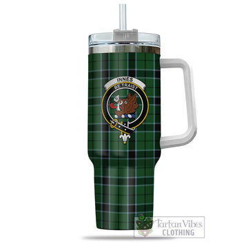 Innes Hunting Tartan and Family Crest Tumbler with Handle