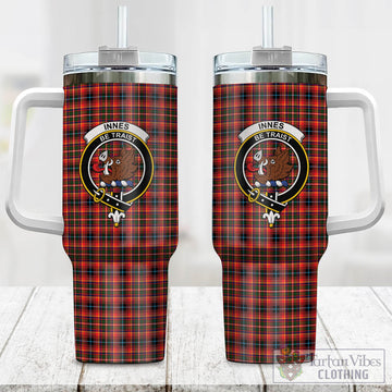 Innes Modern Tartan and Family Crest Tumbler with Handle