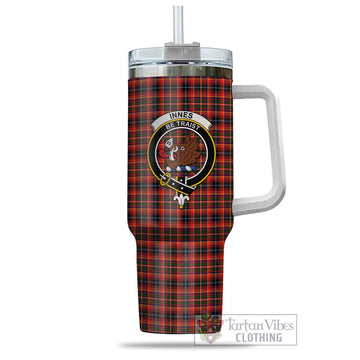 Innes Modern Tartan and Family Crest Tumbler with Handle