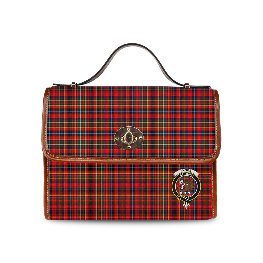 innes-modern-tartan-leather-strap-waterproof-canvas-bag-with-family-crest