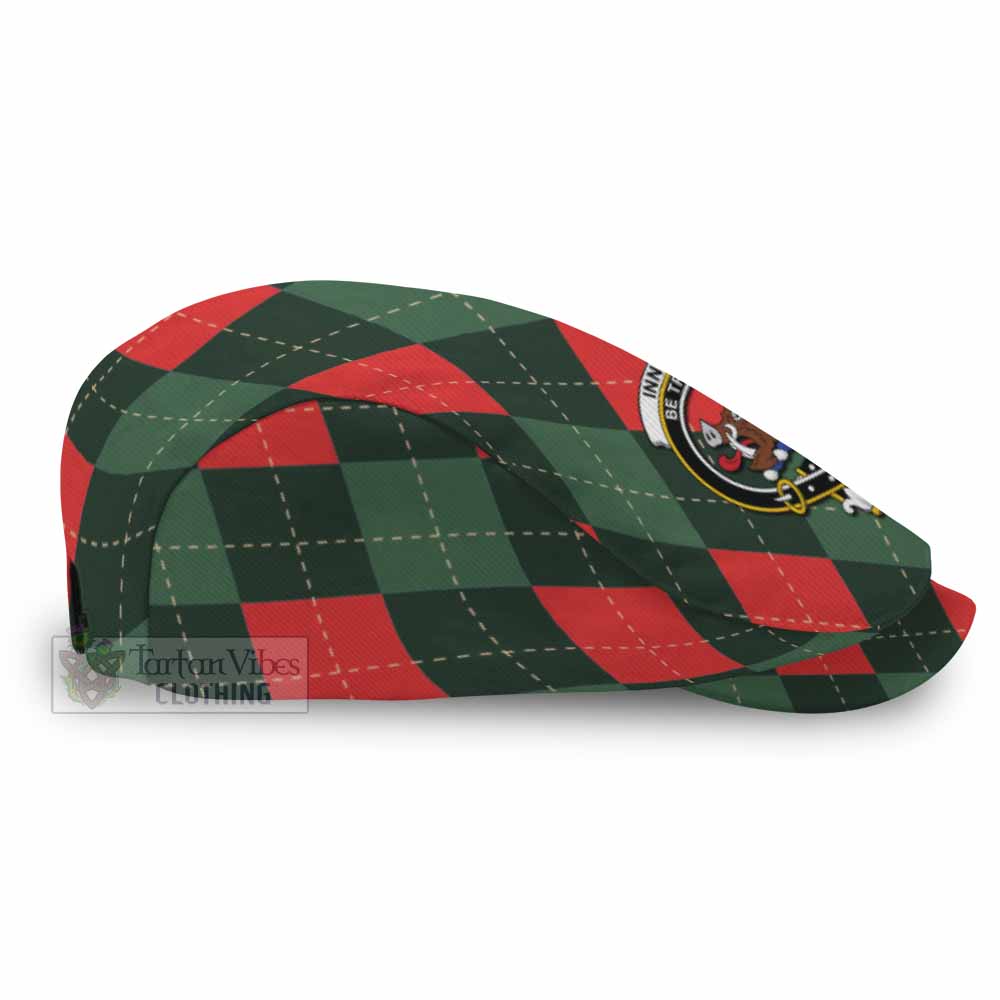 Innes Scottish Family Crest Flat Cap, Jeff Cap Argyle Plaid Christmas Style - Tartan Vibes Clothing